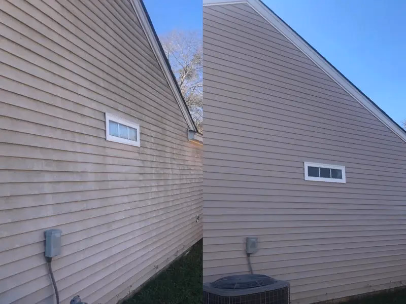 Professional house washing Columbia SC - before and after soft washing and pressure washing results