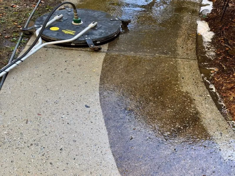 Driveway cleaning Columbia SC - concrete pressure washing before and after
