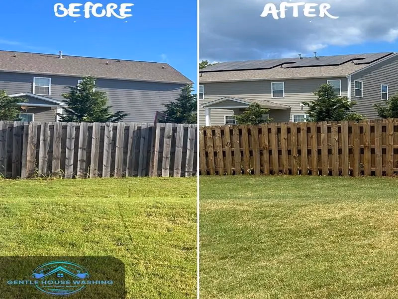 Professional fence cleaning Columbia SC - before and after pressure washing results